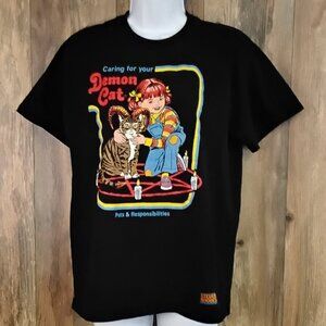 Steven Rhodes Demon Cat Dark Tee Tshirt Black Medium
